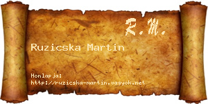 Ruzicska Martin névjegykártya